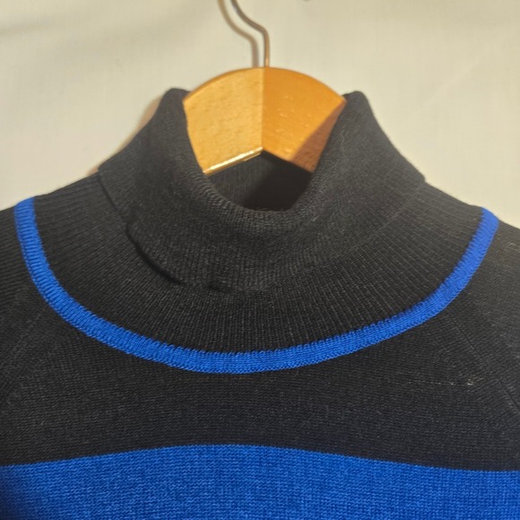 Vintage Botany 500 Striped Turtle Neck Sweater Sweater Goth Mod Grunge Large - Picture 5 of 9